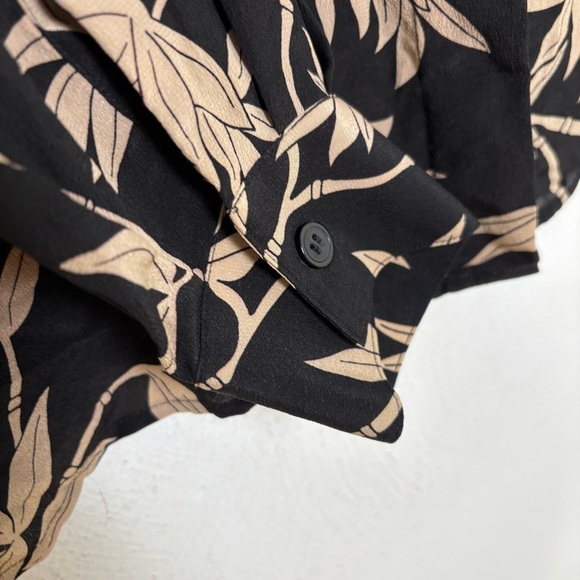 EVAN PICONE Vintage 100% Silk Bamboo Print Long Sleeve Blouse 12 M/L - Picture 9 of 14